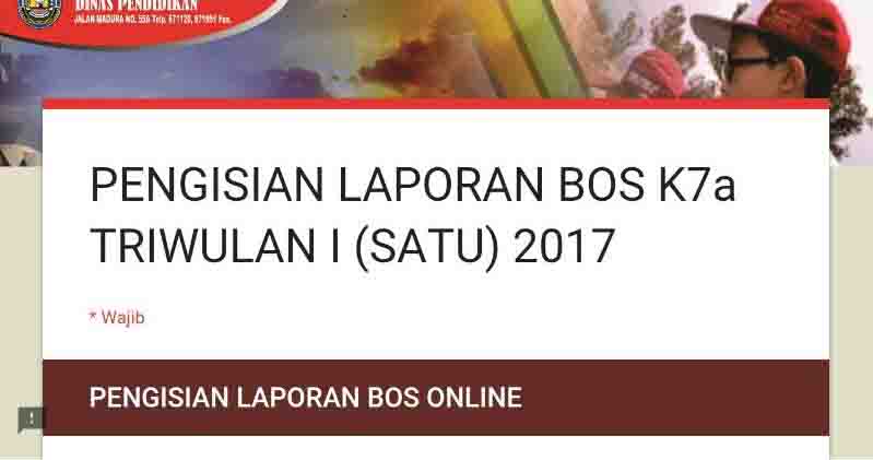 LAPORAN BOS ONLINE KABUPATEN TW 1 - 2017